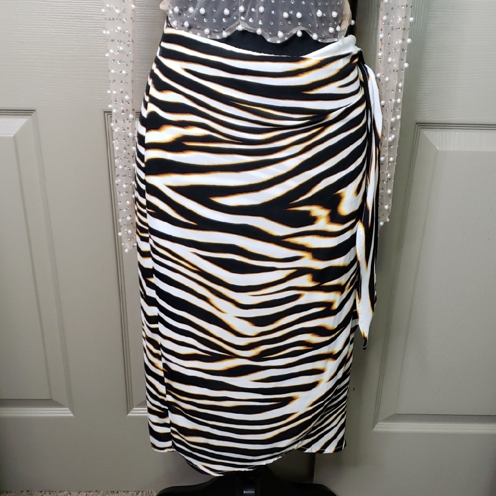 Worthington Animal Print Midi Pencil Skirt Size 16
